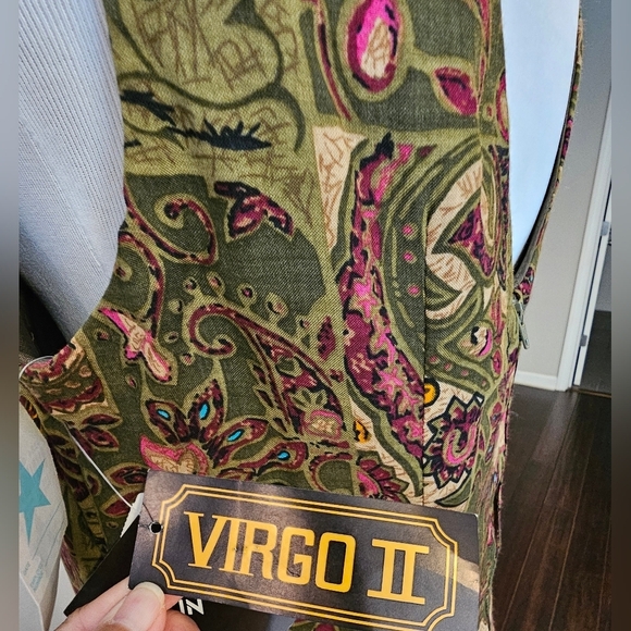 VIRGO II Size 12 Vintage New w/ Tags 90's Dress Floral Artsy Rayon Sleeveless - Picture 7 of 12